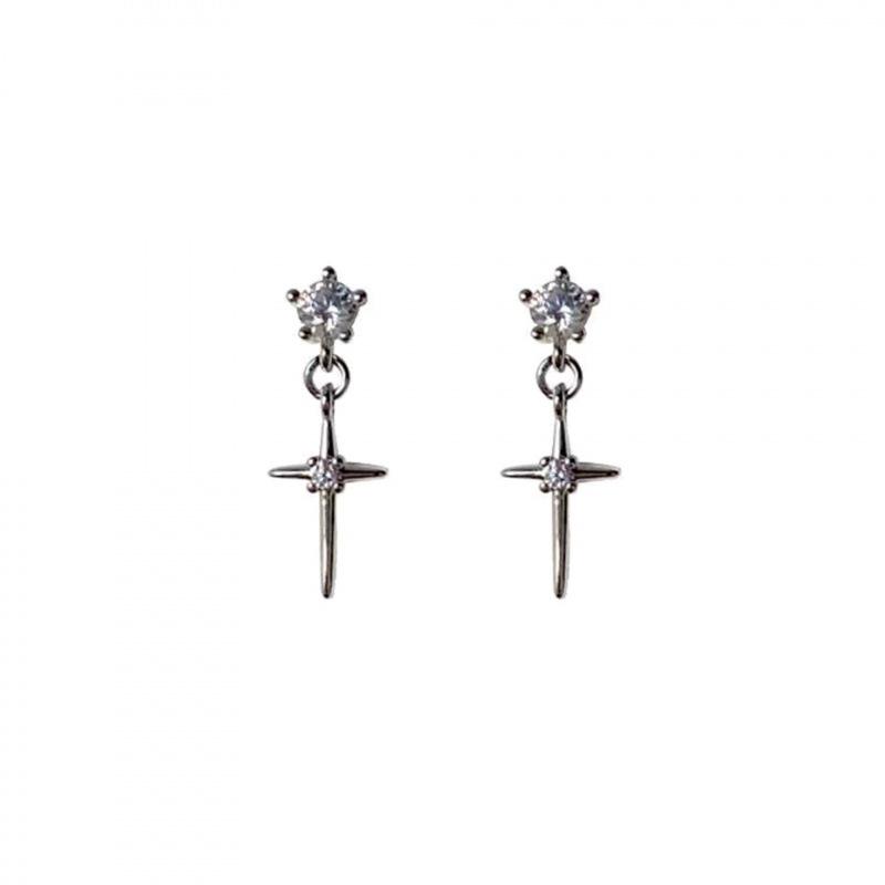 

Elegant Star Cross Pendant Stud Earrings - Light Luxury Design срібний