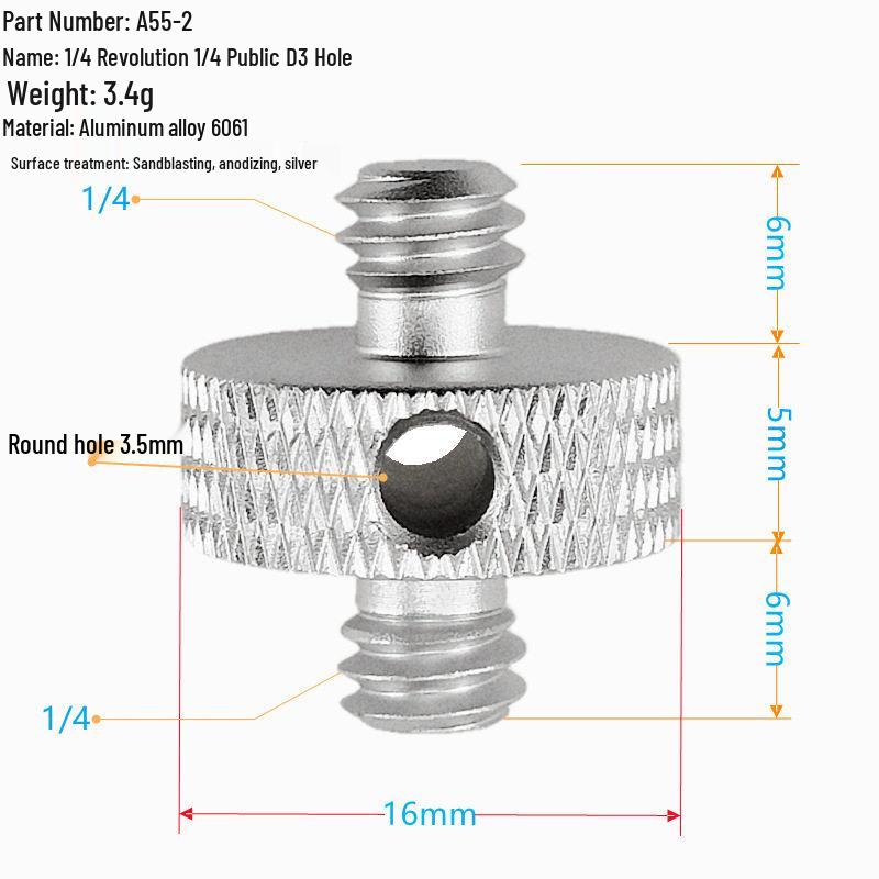 1/4 to 3/8 M4 M5 M6 M8 Screw Adapter for Tripod, Pan/Tilt Camera, Hot Shoe Mount & Light Stand