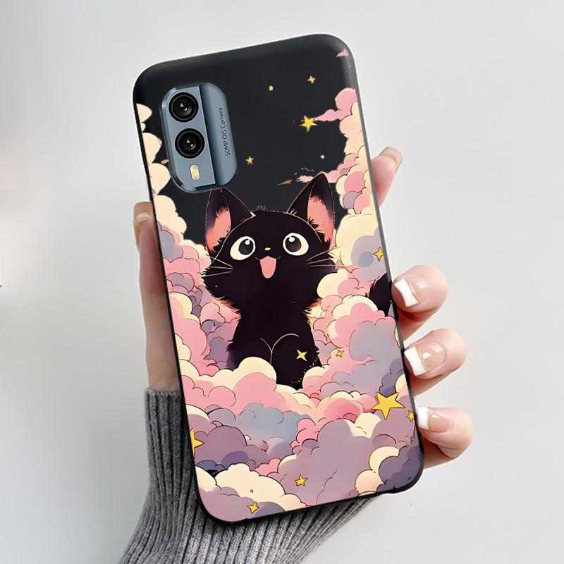 Casing For Nokia X30 5G Anti-scratch Bumper Soft Shell For Nokia XR21 Beautiful Brightly Colored Sunflower Pattern Black Case