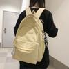 School bag female Japanese junior high school student backpack Korean version solid color soft girl girl backpack simple college backpack