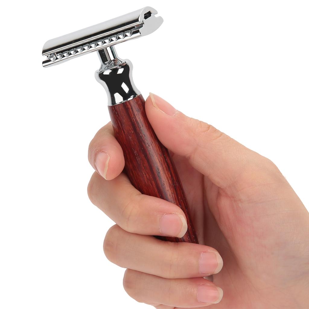 Wooden Handle Razor Manual Safety Shaving Knife Hair Remover Tool for Household Salon Use