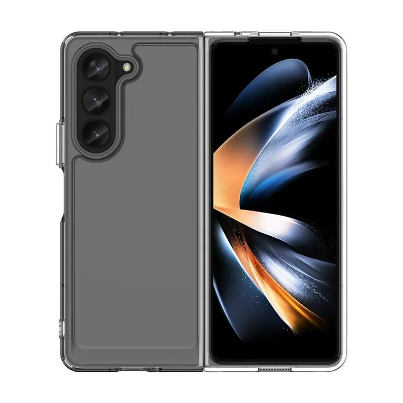 Colorfull Acrylic Transparent TPU Flpd Phone Case for Samsung Galaxy Z Fold 6 5 4 3 5G Z Fold6 Flip6 Anti-fingerprint Back Case