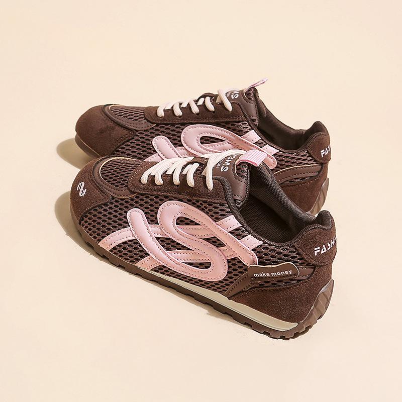 

2025 autumn new thick-soled Forrest Gump shoes women s black popular mesh sports jogging shoes casual moral training dad shoes 40