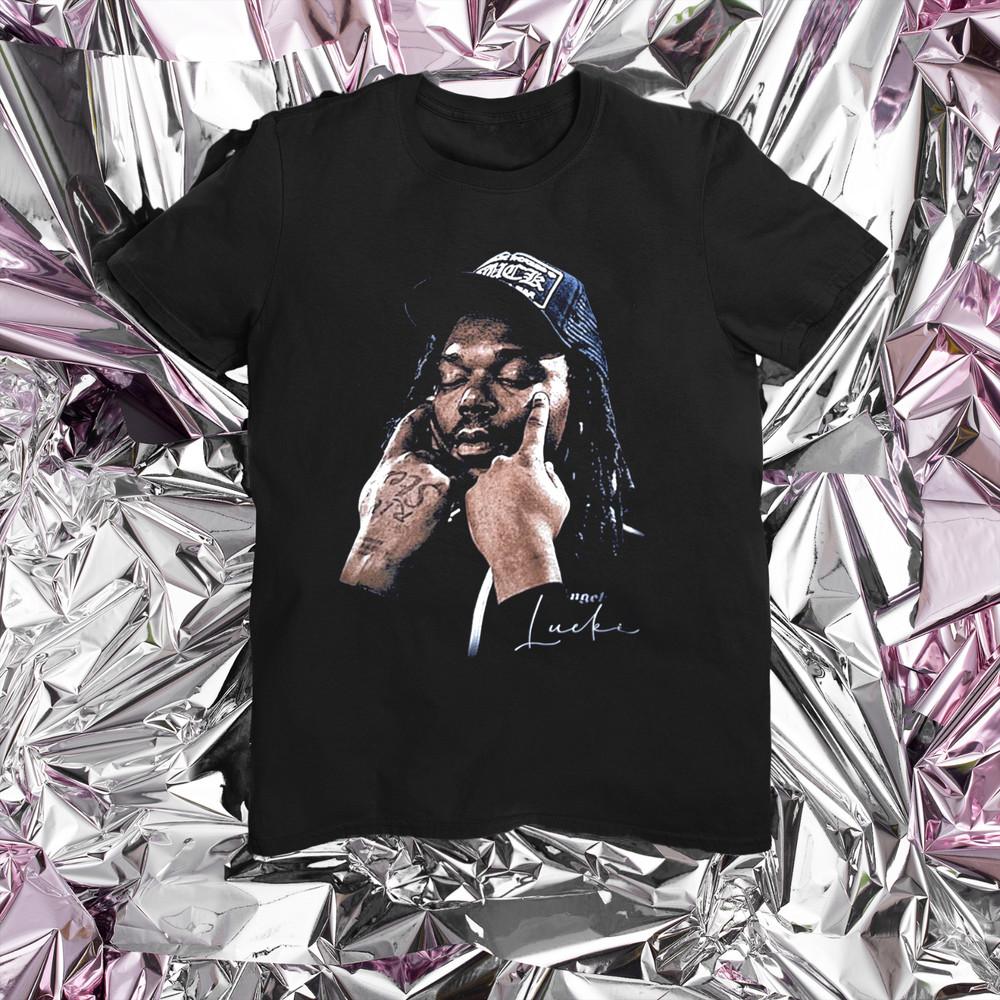 NEW Lucki Rapper Face Short Sleeve Black All Size Tee Shirt HH147 Unisex T-Shirt