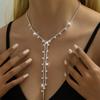 Simple Necklace Fashion Rhinestone Tassel Light Luxury Personality Long Necklace Simple Tassel Niche Necklace