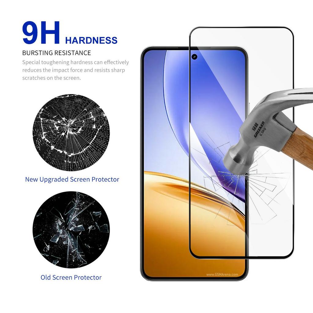 RURIHAI 10Pcs For Realme 14 5G High Aluminium-Silicon Glass Film 0.26mm 2.5D Screen Protector