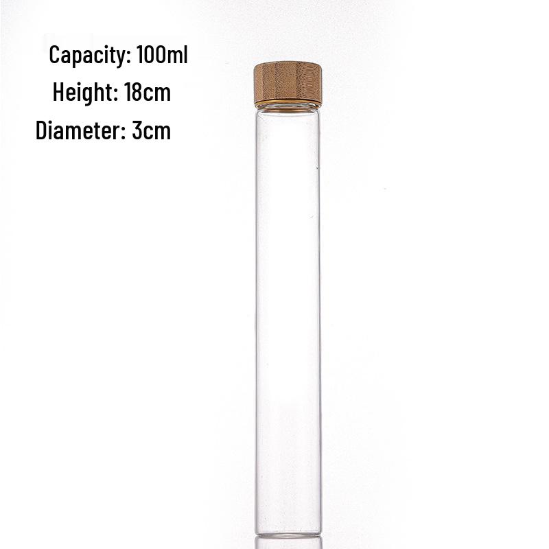 Pin Dou 30mm Wood Grain Lid Glass Tube Sample Bottle