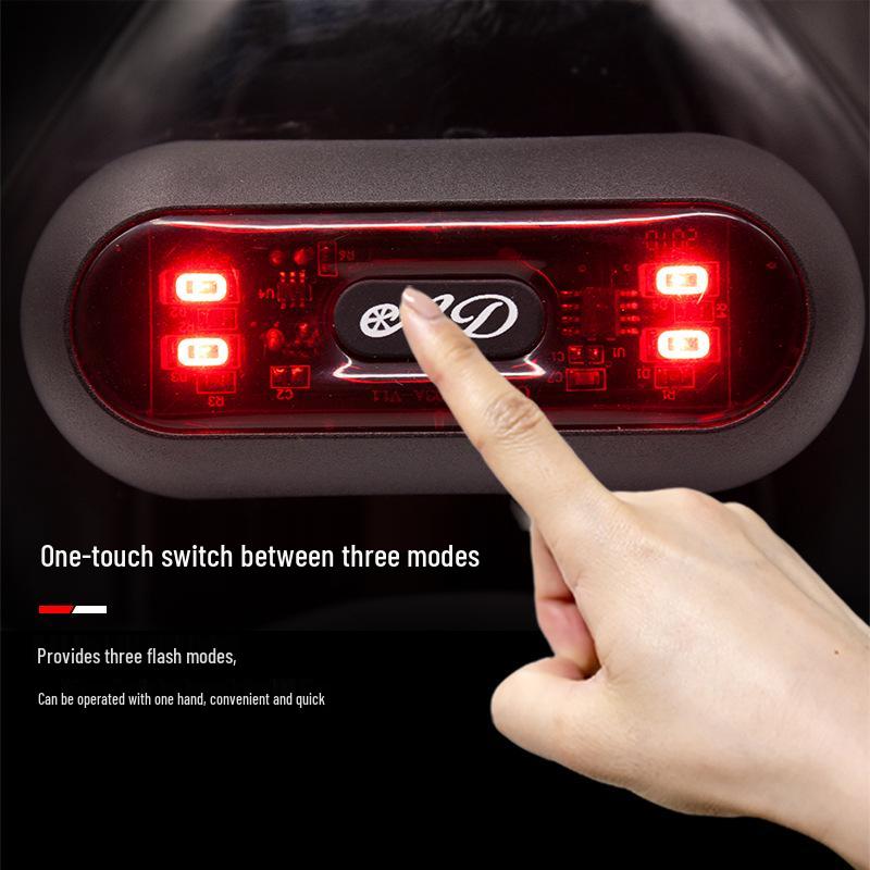 Rechargeable Waterproof LED Helmet Light for Motorcycling and Cycling - Night Strobe Taillight