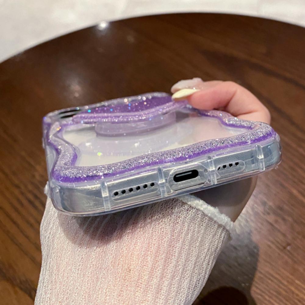 Třpytivý Diamantový Držák Srdíčko Pouzdro Na Telefon Pro iPhone 16 15 14 13 12 11 Pro Max Plus Roztomilý 3D Držák Srdíčko Nárazuvzdorný Kryt