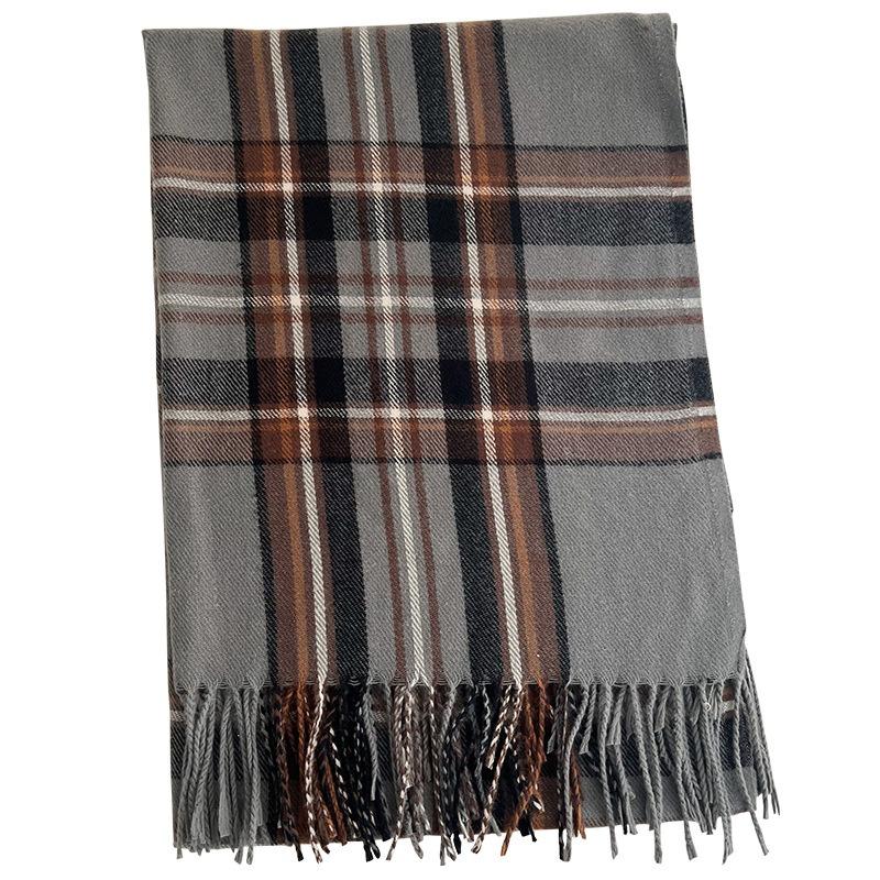 Imitation cashmere retro couple plaid scarf autumn and winter new Christmas shawl versatile warm scarf