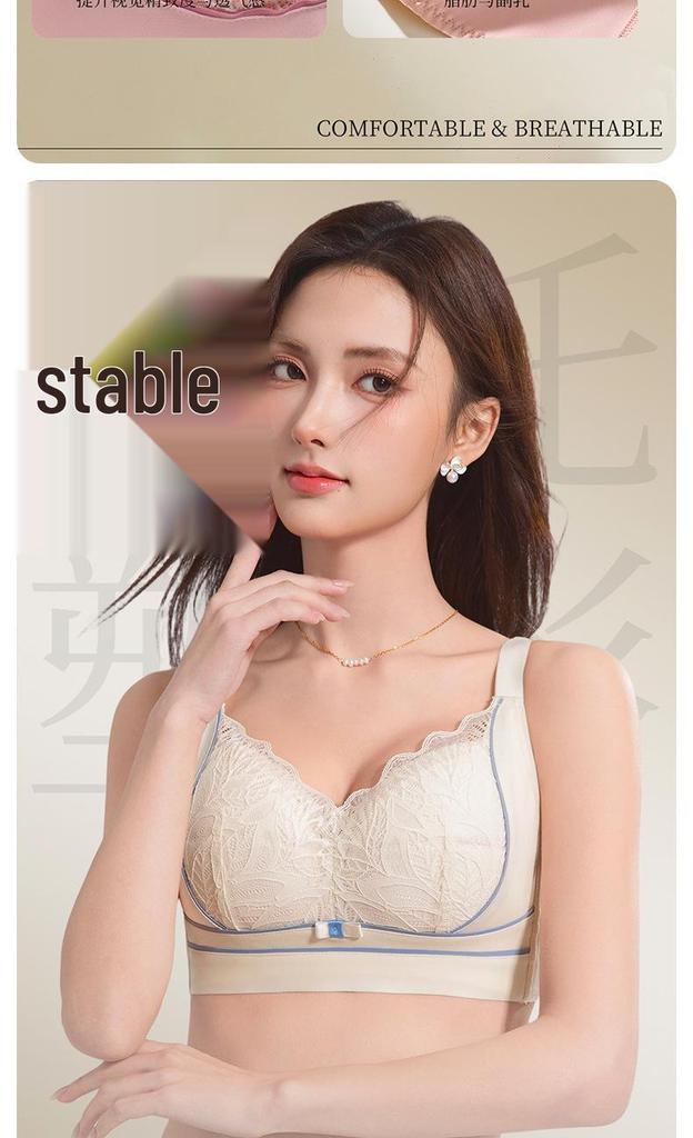 Lace Wire-Free Plus Size Bra for Large Busts: Minimizing, Shaping, Push-Up Comfort, Reduces Underarm Fat - New Style