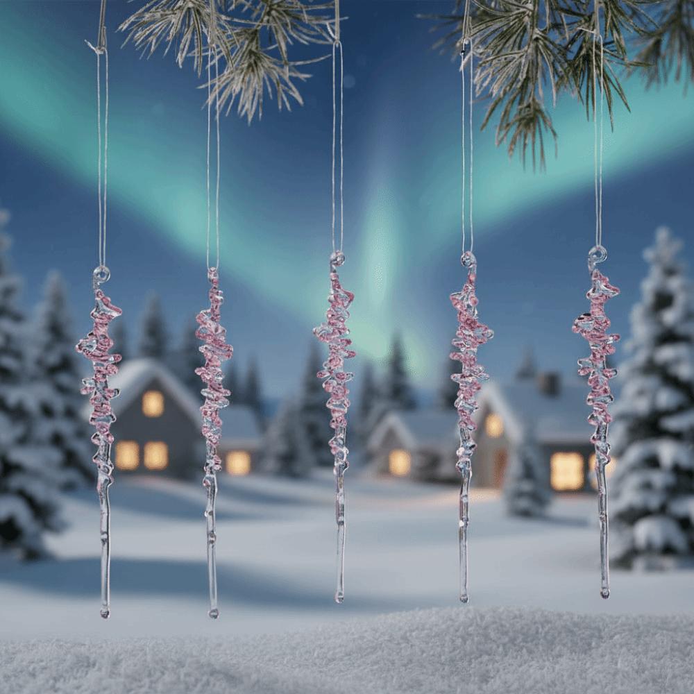 5 buc. Pandantive Transparente de Gheață de Crăciun Gheață Similată Falsă Bar de Gheață Pandantiv Țep de Gheață Înghețată Mărturii Festival