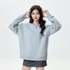Autumn Winter New Solid Color Sweatshirt Women's Simple Loose Versatile Pullover Bottoming Long-sleeved Top