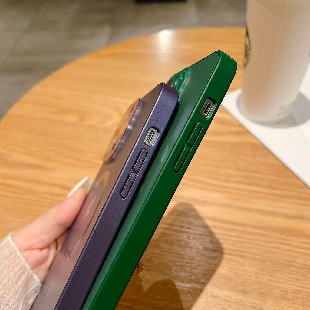Luxusní jednobarevné matné magnetické zadní kryty pro iPhone 14 13 12 11 Pro Max Plus s ochrannou fólií na objektiv Magsafe pouzdro na telefon