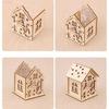 1 Pcs Christmas Ornaments Christmas Glowing Wooden Houses Christmas Tree Decorations Children's Handmade DIY Hanging Pieces