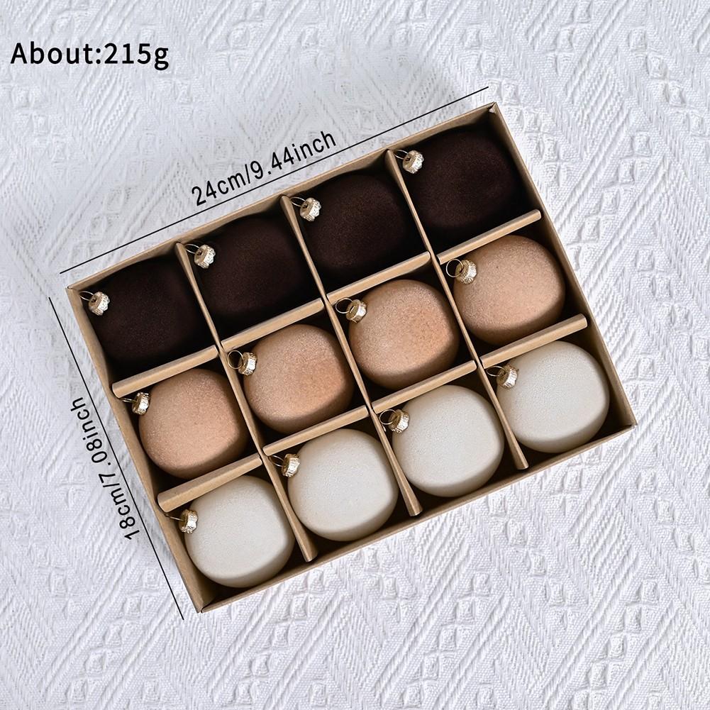 Vibrant 12pcs Flocking Round Decorative Balls for Festive Occasions