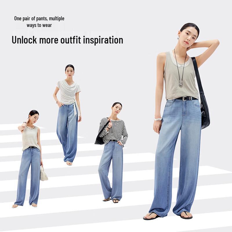 YERAD Women's Loose Wide-Leg Straight Jeans