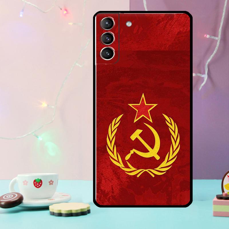 Red Soviet Union USSR Flag Phone Case For Samsung Galaxy S25 Ultra S20 S21 S22 S23 S24 Ultra Plus S9 S10 S25 FE Cover