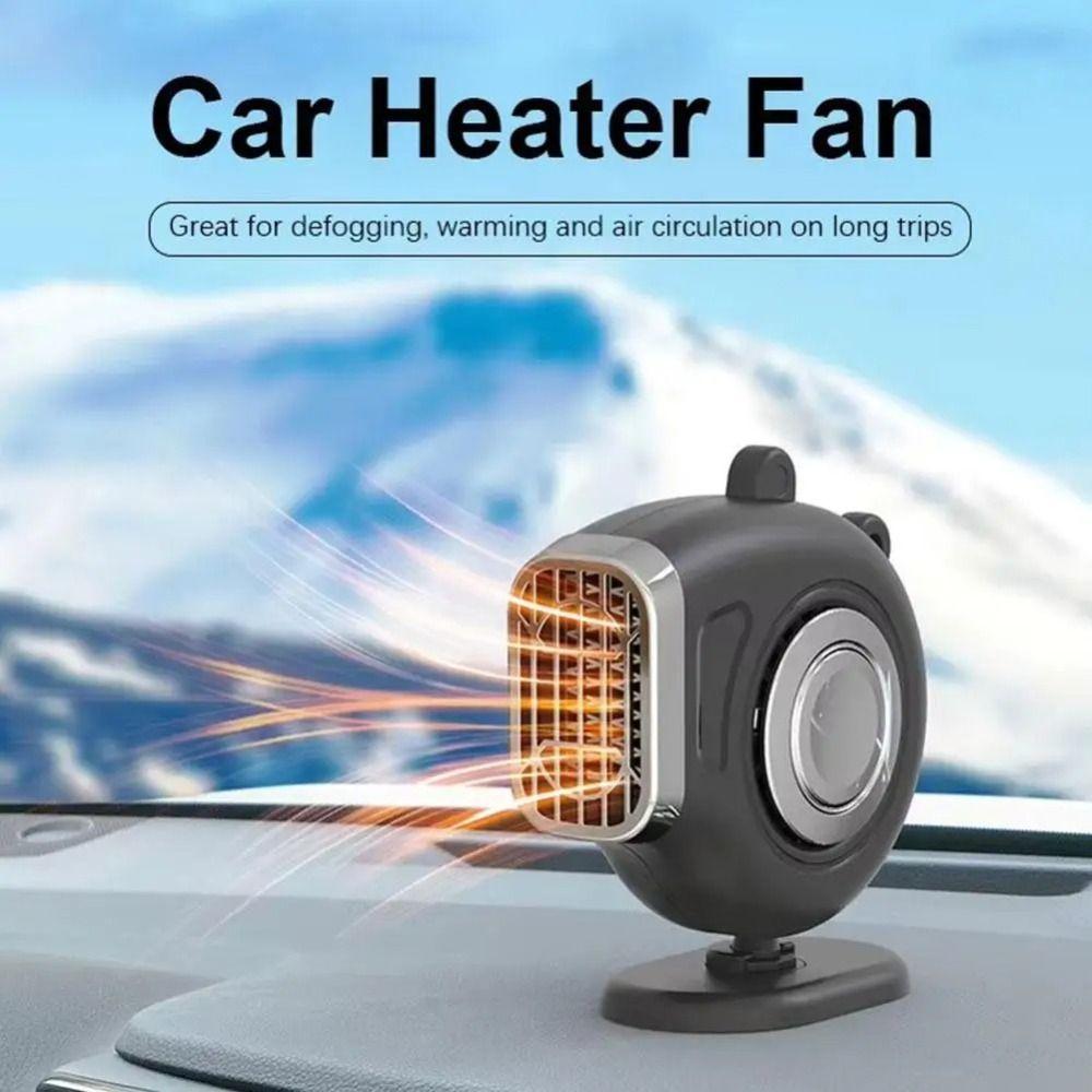 12V Mini Fan Heater 360 Degree Rotation Defogging Demister Portable Windshield Defroster  Car
