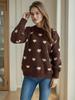 Autumn and Winter New Product Design Sense, Caring Jacquard Casual Round Neck Pullover Sweater, Women's Loose and Slimming Knitted Top 3496 KTB