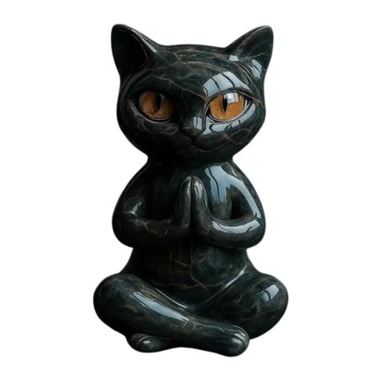 

Фигурка кошки для йоги Статуэтка 3,3 Полимерная статуэтка кошки для акцентов домашнего декора Фигурка в позе йоги для дзен-духовной спальни Гостиная Офис Стол Современный 1pc