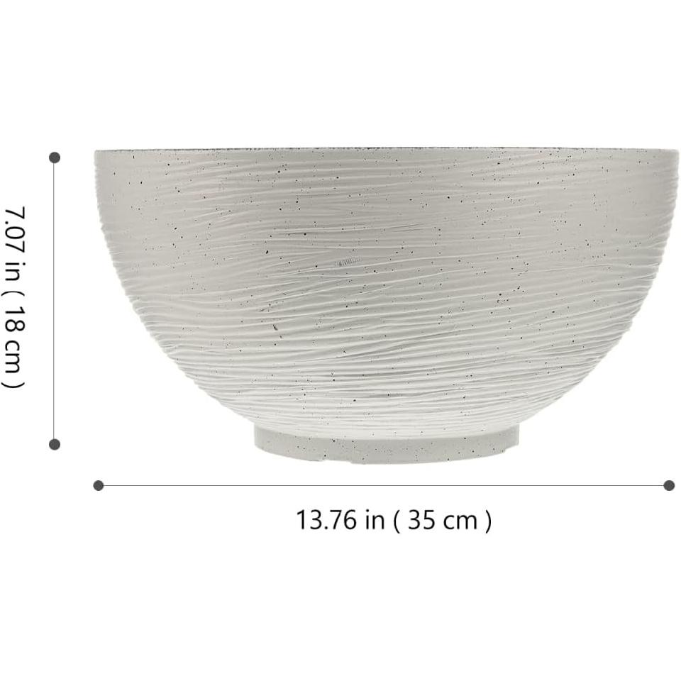 Housoutil Vintage Succulents Planter Ceramics Water Lily Bowl Hydroponic Planter Pot Round Succulent Nursery Pot Flowerpot Decoration (Beige) Office