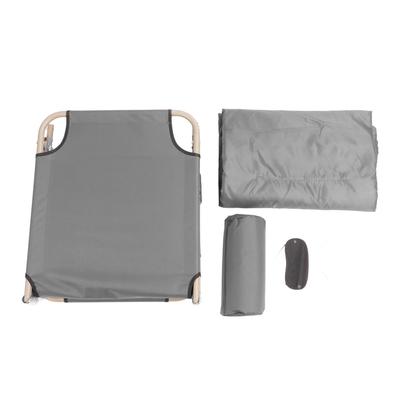 Folding Lounger 200KG Load Bearing 4 Gear Adjustable with Gray Reinforced Round Tube Comfortable