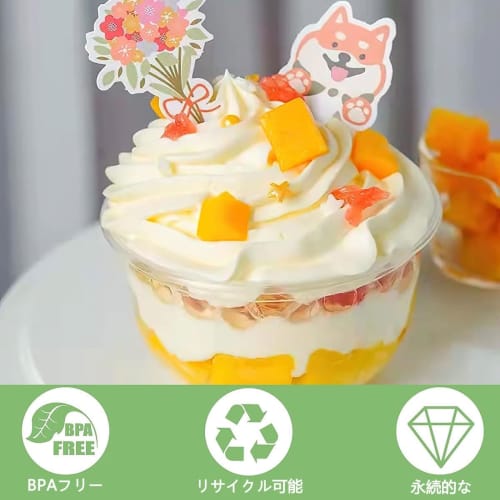 Emuia Clear Dome-Lid Disposable Plastic Parfait Cups, Food-Grade PP, 3 Sizes (250ml/360ml/500ml), Dessert Cups with Spoons, Perfect for Parties, Weddi