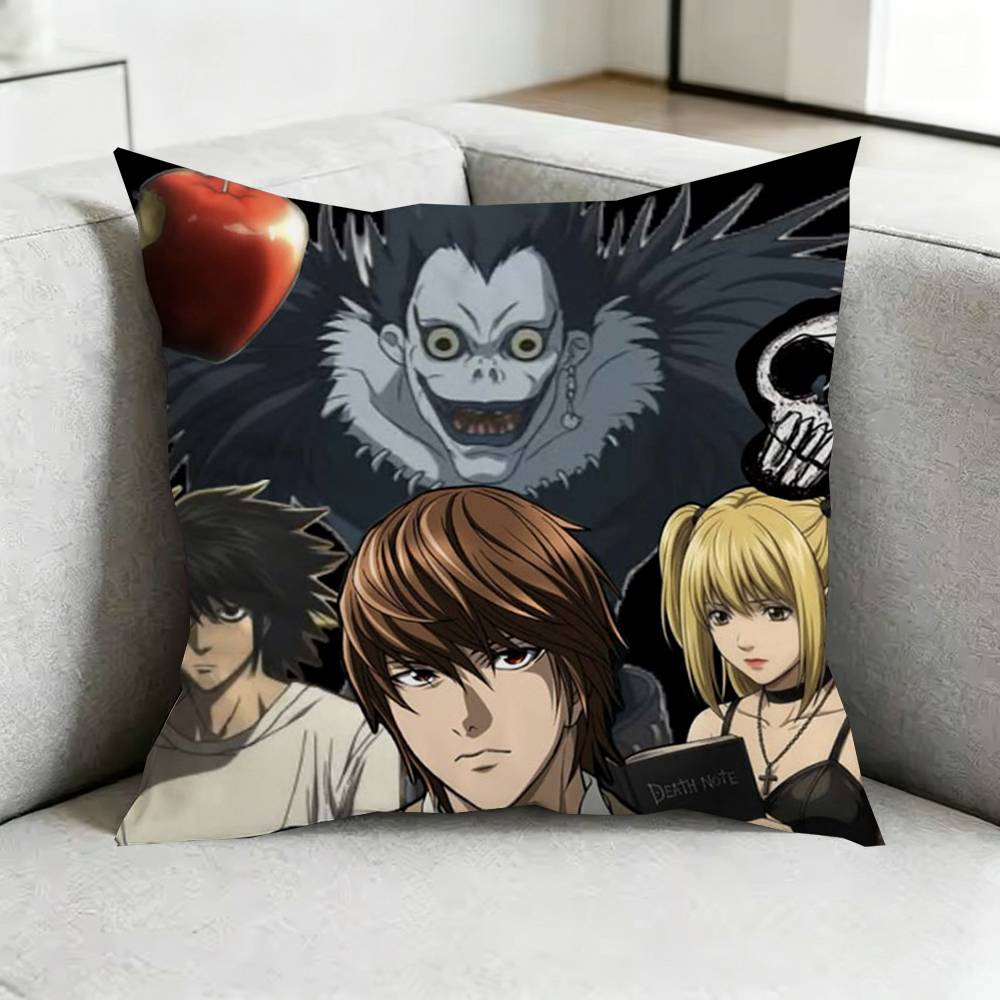 Death NNote Anime Square DoubleSided Printed Pillow Case Bedroom Bedside Pillow Sofa Cushion Cover Gift
