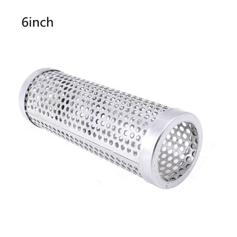 6/12inch BBQ Stainless Steel Accessories Meshes Round Sqaure Perforated Mesh Smoker Tube Grill Generator Smoker Filter Tool