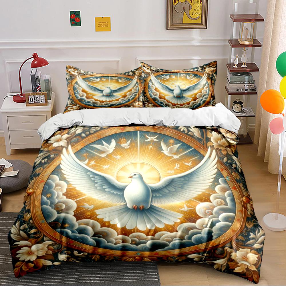 Dove and Sunlight Design Bedding Set Bedding set (1 duvet cover, 2 pillowcases, duvet not included)
