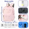 ROCO NAILS Large Capacity A4 Size PC Plumeria School Club School Backpack, Multifunctional, 33L, Compatible, 2-Compartment, Storage, Water-Repellent,