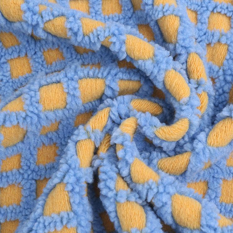 45x50 ס"מ ג'קארד 100% פוליאסטר בד פליז טלה חם לתפירת בטנת בגדים חומרים ליצירה בעבודת יד מעיל חורף תיק כובע