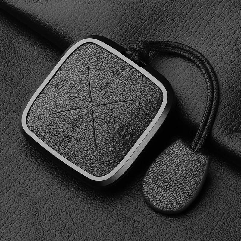 8 Button Aluminum Alloy Goatskin Car Key Case Cover For Zeekr X 001 009   Car Key Case Protect Fob