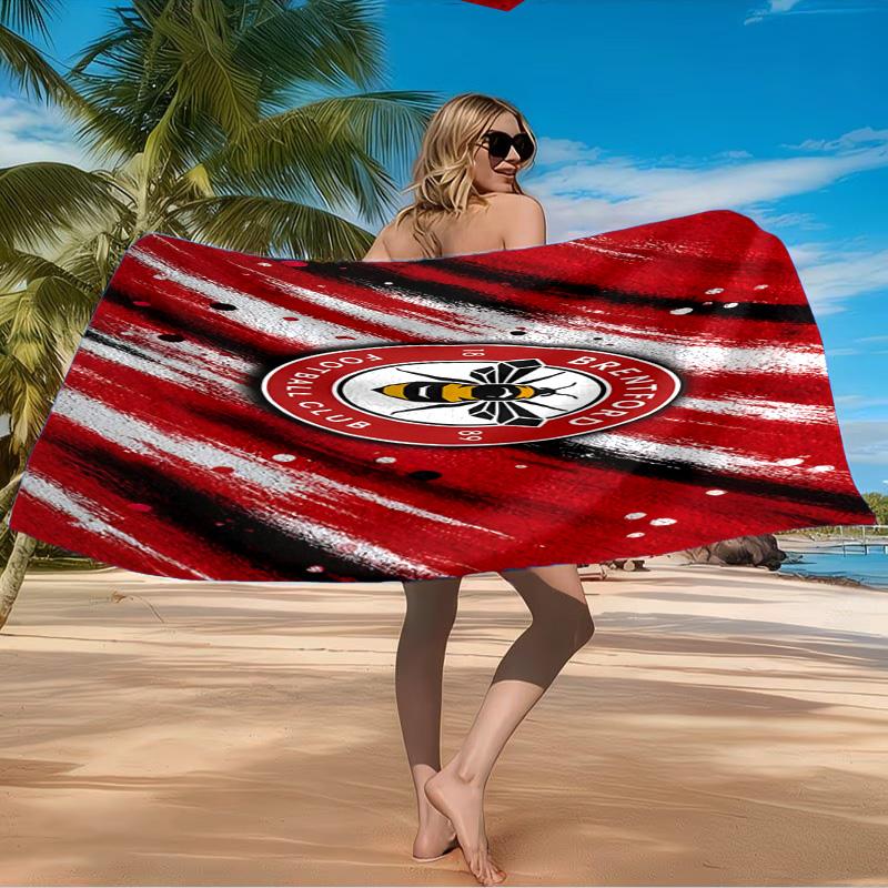 Brentford Football Club Logo Beach Towel Microfiber Beach Towel, Lightweight and Quick-Dry, for Summer Travel, Swimming Pool Fan Birthday Gift
