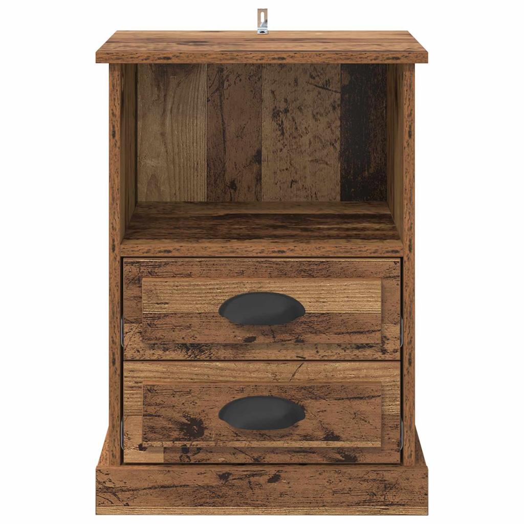 Nightstand Set of 2 Reclaimed Wood Look 36 x 43 x 60 cm Engineered Wood