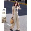 Awakening Paradise Lyocell Blend Sleeveless Shirt & Wide-Leg Pants Set
