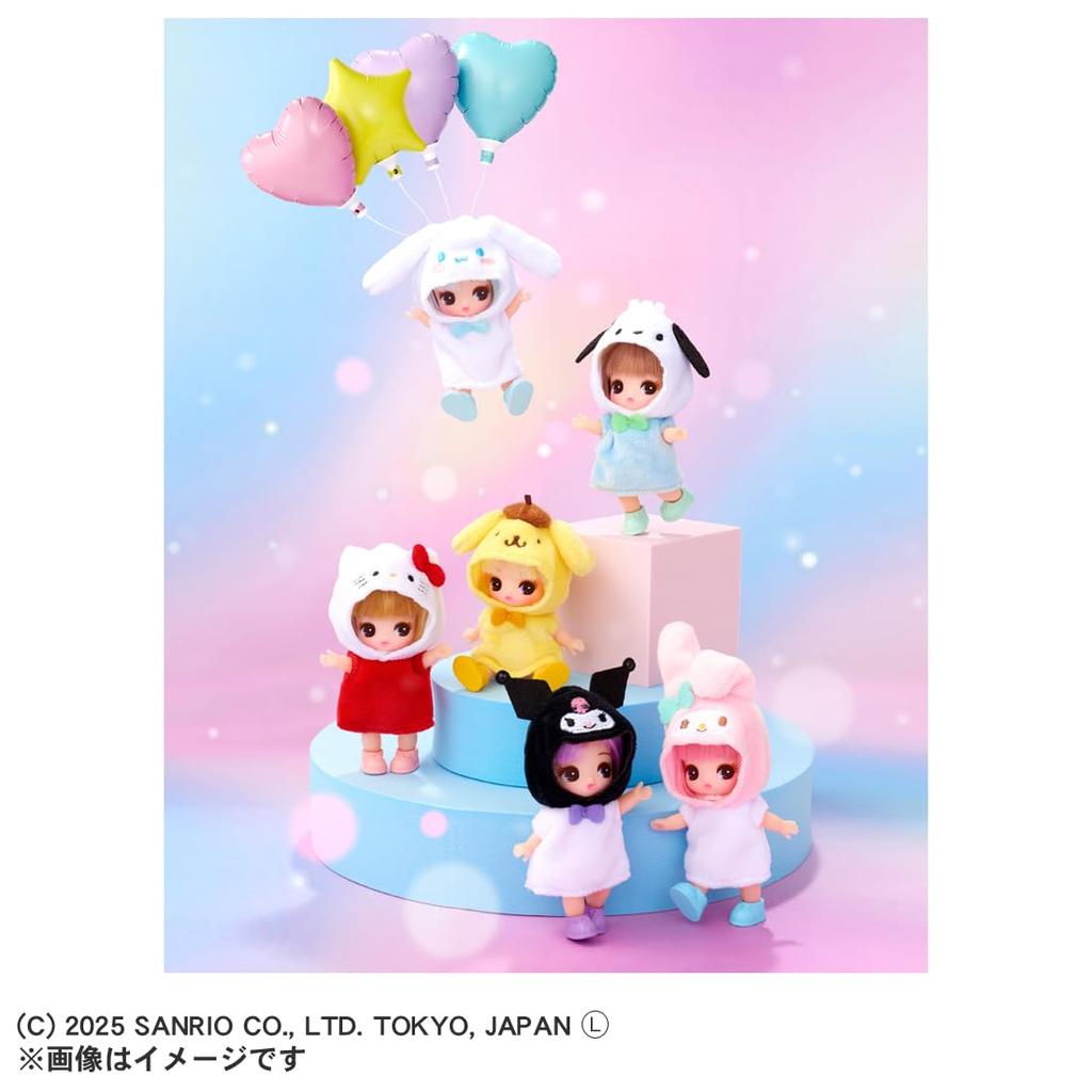 TAKARA TOMY Doll Petit Sanrio Characters Collection Pretend Play Toy for Ages 3 and Up Licca-chan Licca-chan Dress-Up