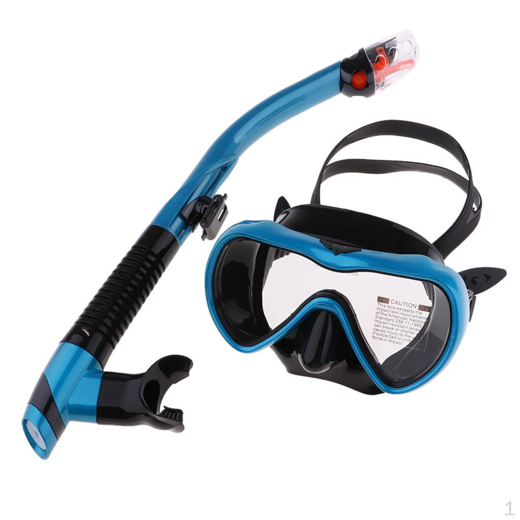 Adult Diving Scuba Snorkel Set Dry Swim Gears Tempered Glass