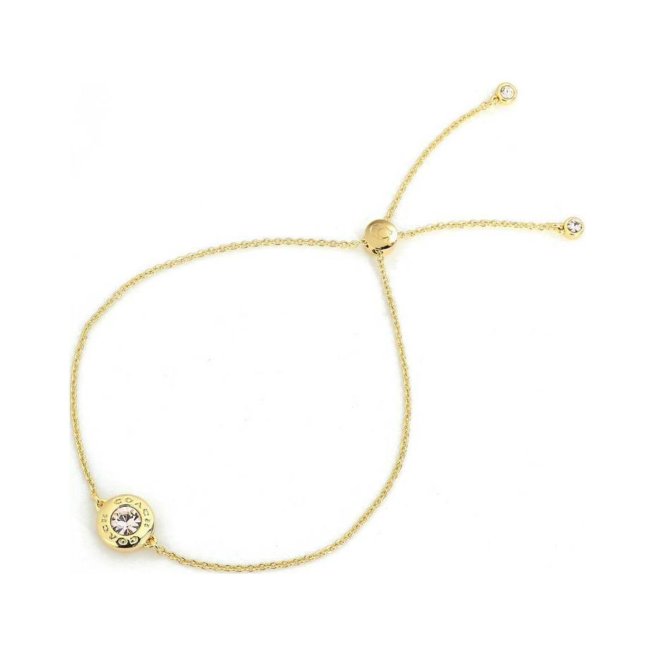 Coach Letter Logo Engraved Metal Bracelet Unisex Bracelets Gold 67072GLD F,Gold