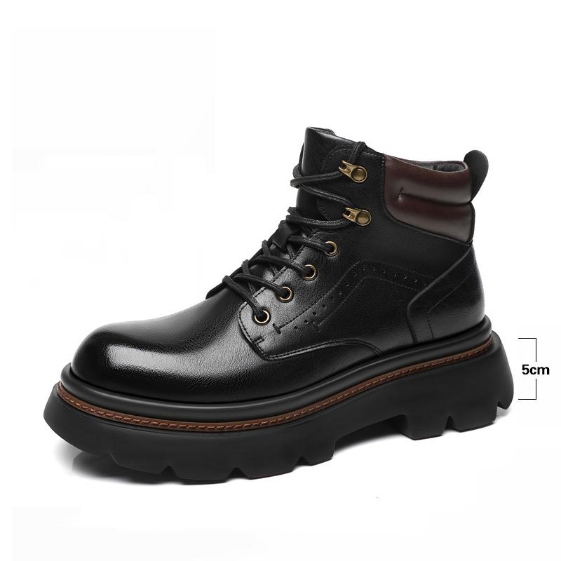 Outdoor Men Ankle Boots Retro British High-top Men's Boots High Quality Leather Shoes Man Motorcycle Boots Anti Slip Snow Boots