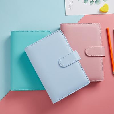 PU Leather Hardcover A5 Budget Binder School Notebook Lady Wallet DIY Scrapbook