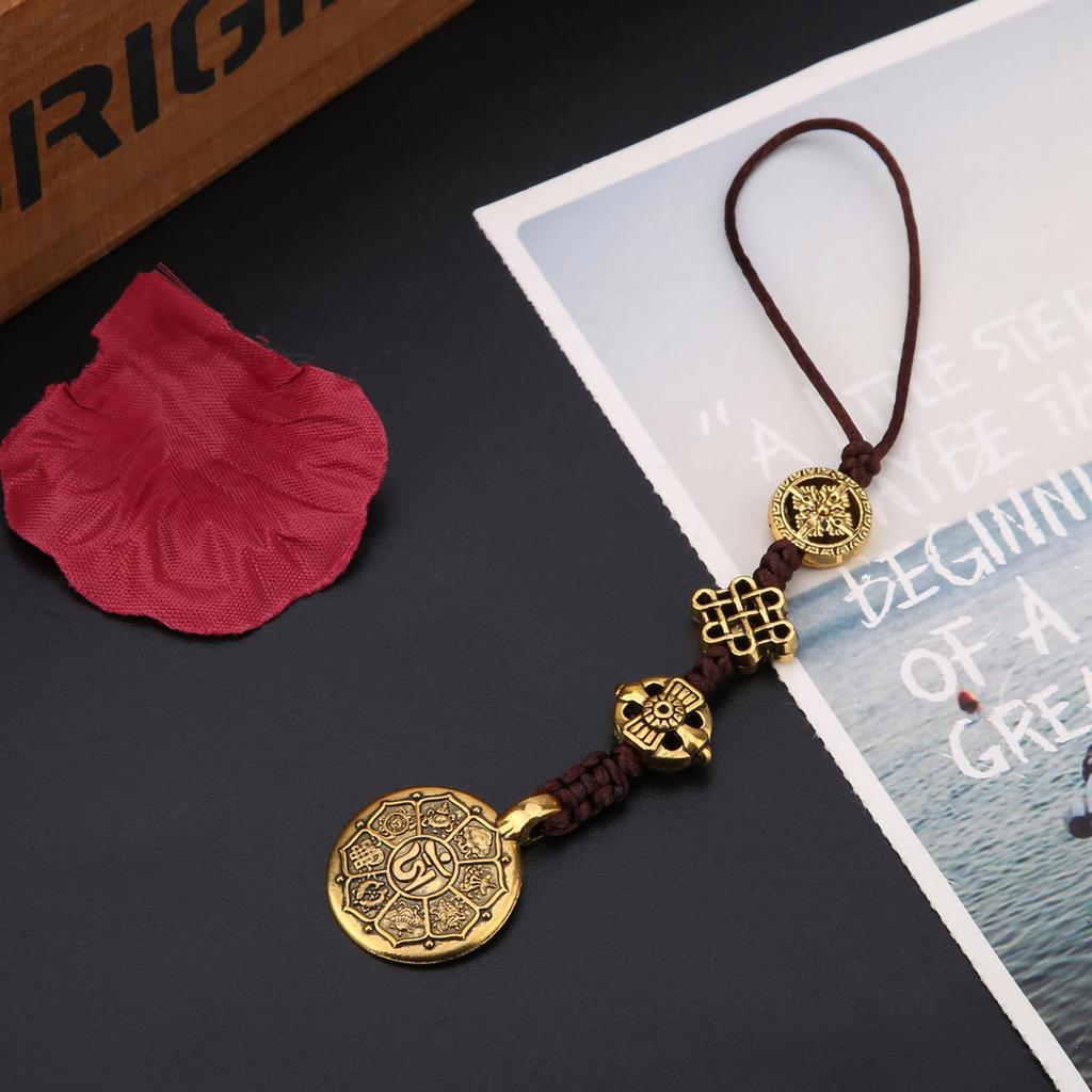 Natural Hand Carved Chinese Taiji Bagua Lucky Amulet PendanT necklace(S)