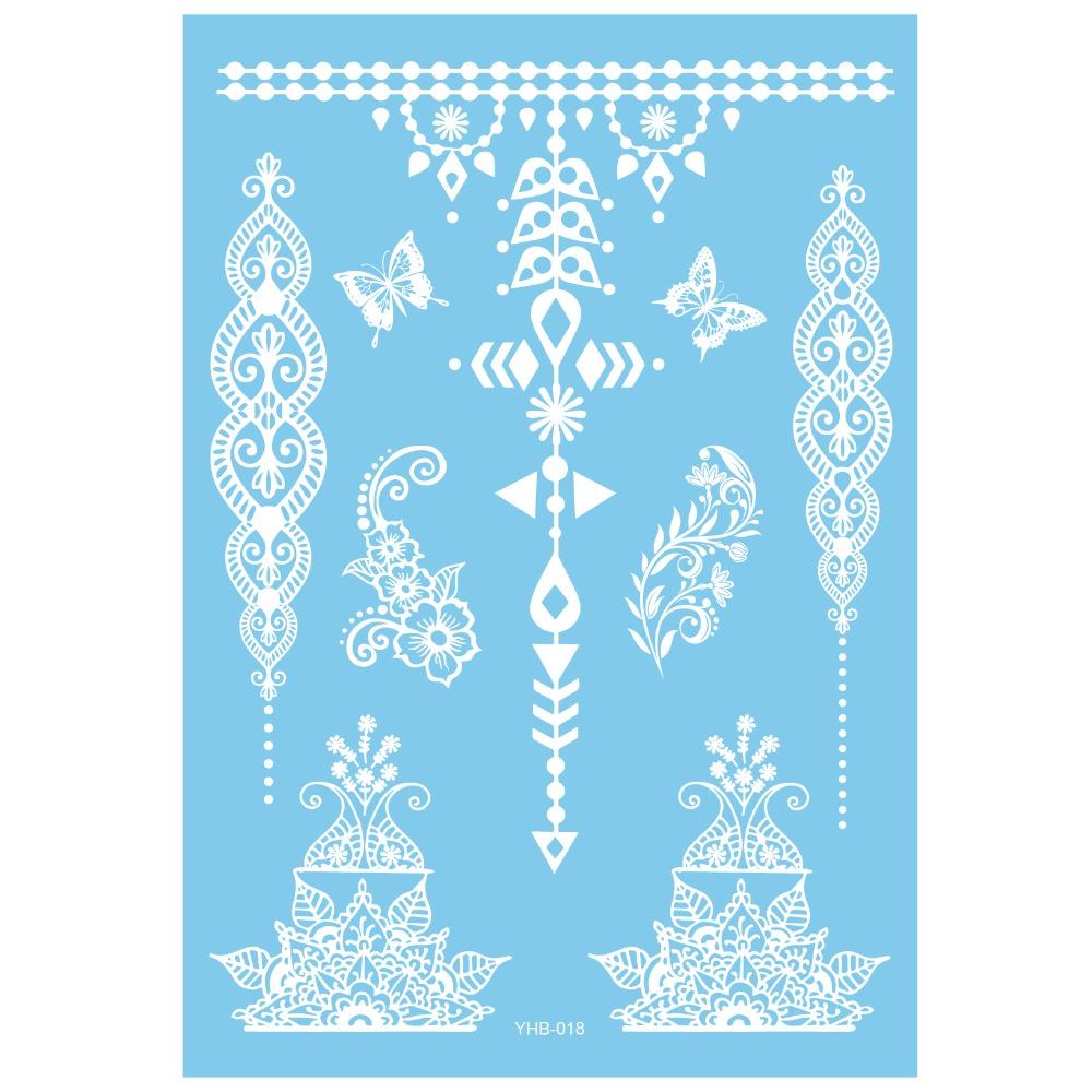 Lace Flower White Tattoo Stickers Long-lasting Butterfly Tattoo Stickers Women Men