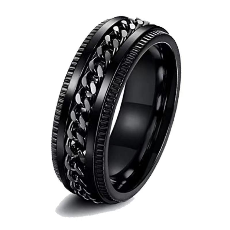 4 Stück Modische Eheringe Edelstahl Fidget Spinner Ringe Romantischer Knöchelring Geschenk für Männer Frauen