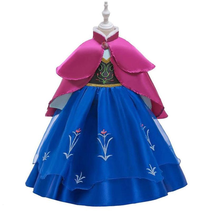 Girls Snow Queen Cosplay Costume Child Ball Gown Clothes Halloween Costume Girl Elsa Princess Dress Kids Christmas Anna Dresses