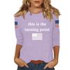 Women's Casual Fashionable Sexy Comfortable Neck Three-Quarter Sleeve Top