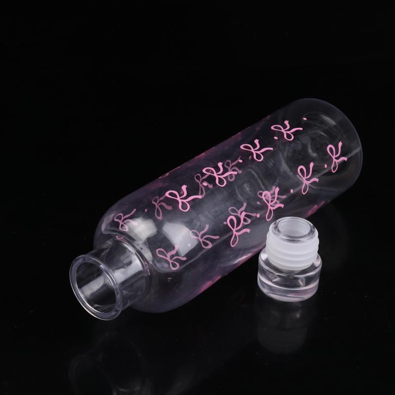 Kawaii Bow Plastic Water Bottle With Time Scale Transparent Water Cup For Outdoor Sports Drinking 500Ml Juice Milk Water Bottle