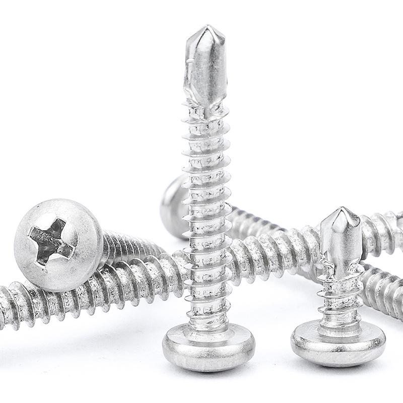 410 Stainless Steel Cross Round Head Screw Set with Pan Head and Dovetail Drill Screws