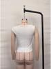Women's One-Shoulder Ruched Slim T-Shirt - Casual Spring/Summer Fashion Top
